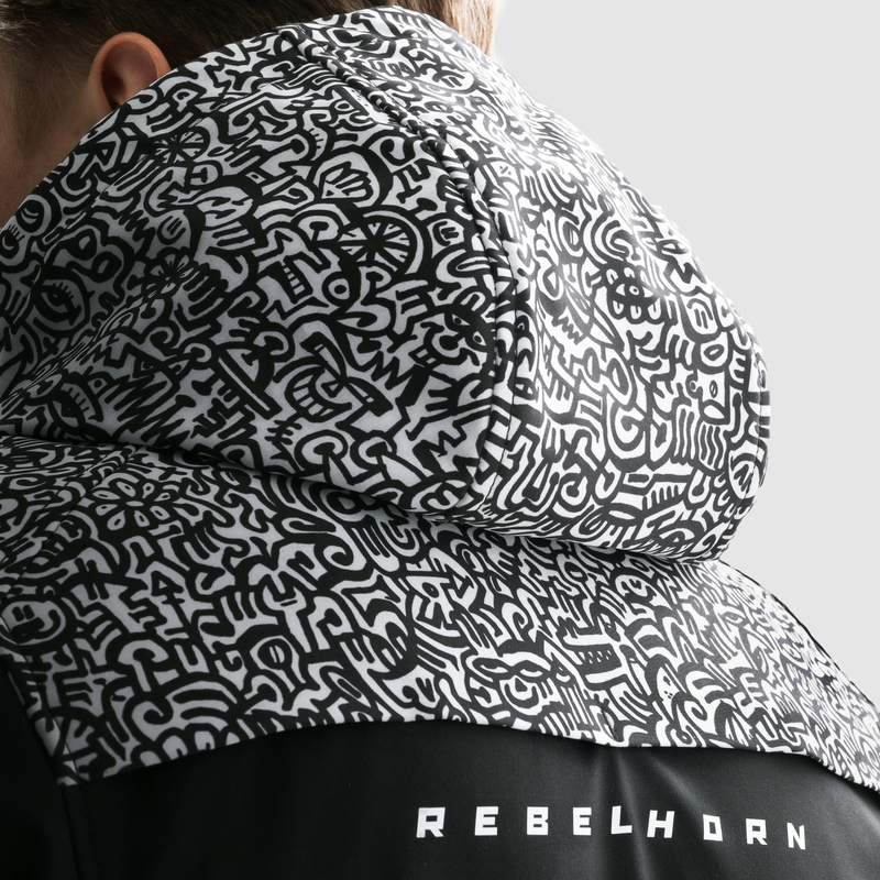 Мотокуртка текстильная Rebelhorn Slash черный белый