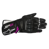 Мотоперчатки женские кожаные Alpinestars Stella SP-8 V2 черный/белый/фуксия