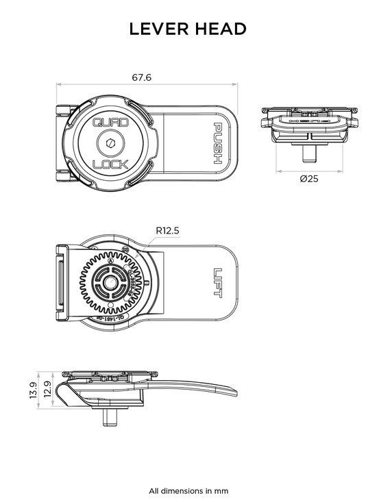 Голова Quad Lock® 360 Head - Lever