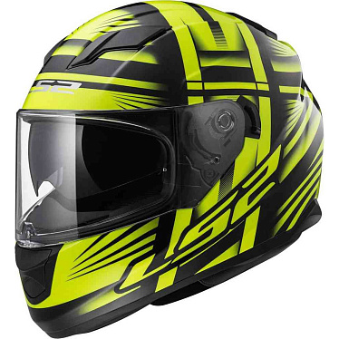 Мотошлем LS2 FF320 Stream Bang черный желтый - магазин Motostyles