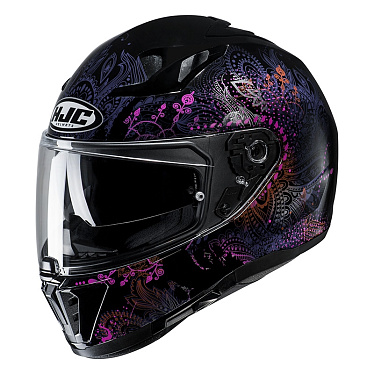 Мотошлем HJC i70 Varok черный розовый - магазин Motostyles