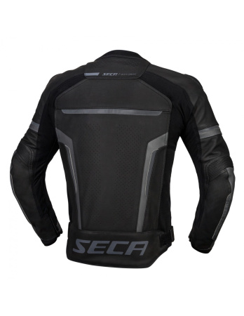 Мотокуртка кожаная Seca Hooligan D3O черный - магазин Motostyles