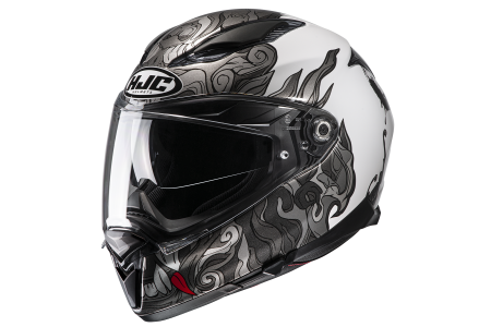 Мотошлем HJC F70 SPECTOR MC10 серый белый - магазин Motostyles