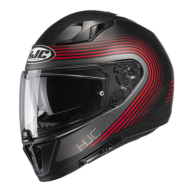 Мотошлем HJC I70 Surf черный красный - магазин Motostyles