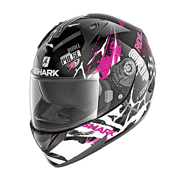 Мотошлем Shark Ridill 1.2 Drift-R белый/черный/розовый - магазин Motostyles