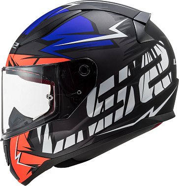 Мотошлем LS2 FF353 Rapid Cromo матовый/оранжевый/синий - магазин Motostyles