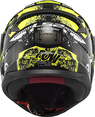 Мотошлем детский LS2 FF353 Rapid Mini Vignette чёрный жёлтый