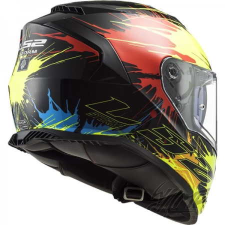 Мотошлем LS2 FF800 Storm Drop матовый черный/желтый/красный - магазин Motostyles