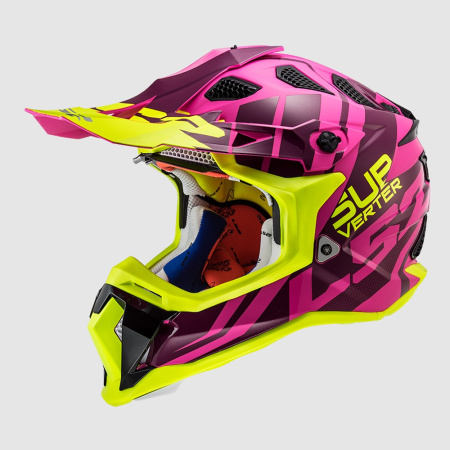 Мотошлем LS2 MX470 Subverter Troop розовый желтый - магазин Motostyles