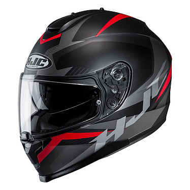 Мотошлем HJC C70 Troky черный красный - магазин Motostyles