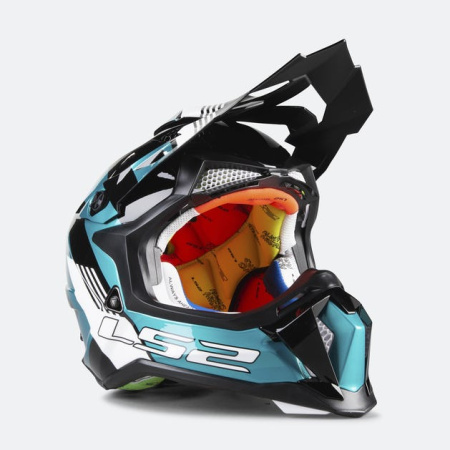 Мотошлем LS2 MX470 Subverter Max черный бирюзовый - магазин Motostyles