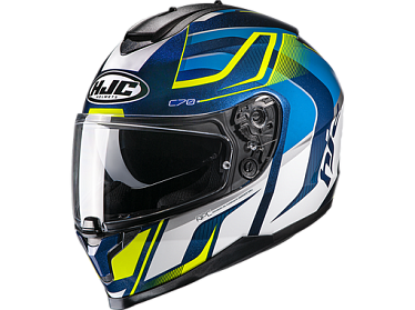 Мотошлем HJC C70 Lantic синий белый желтый - магазин Motostyles