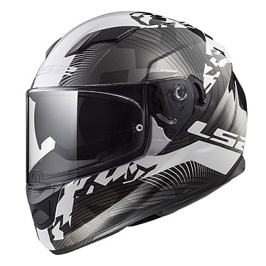 Мотошлем LS2 FF320 Stream Evo Hype черный/белый/титановый - магазин Motostyles