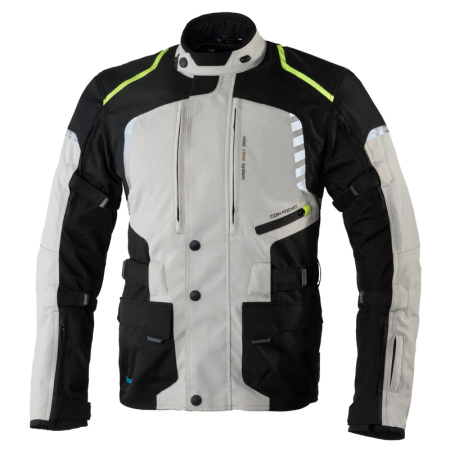 Мотокуртка текстильная Rebelhorn HikerIII черный/серый/флуо/желтый - магазин Motostyles