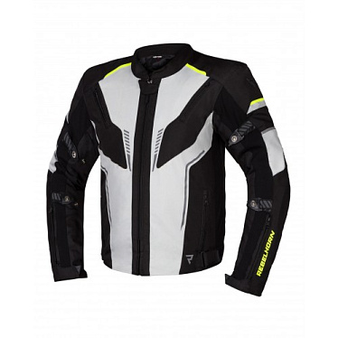 Мотокуртка текстильная Rebelhorn Blast черный/флуо желтый - магазин Motostyles