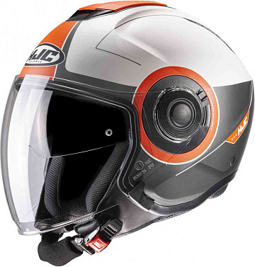 Мотошлем HJC I40 Panadi белый оранжевый - магазин Motostyles