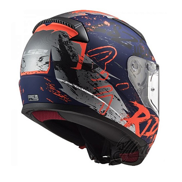 Мотошлем LS2 FF353 Rapid Naughty матовый/синий/оранжевый - магазин Motostyles