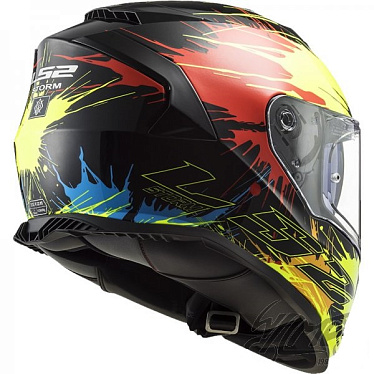 Мотошлем LS2 FF800 Storm Drop матовый черный/желтый/красный - магазин Motostyles