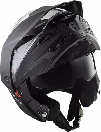 Мотошлем LS2 FF324 Metro Evo P/J матовый черный - магазин Motostyles