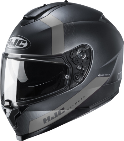 Мотошлем HJC C70 Eura черный серый - магазин Motostyles