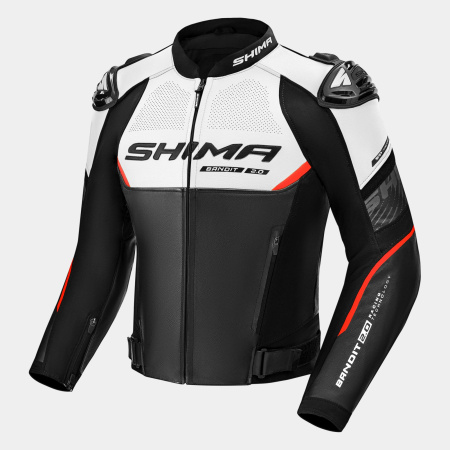 Мотокуртка кожаная SHIMA BANDIT 2.0 красный - магазин Motostyles