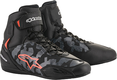 Мотоботы Alpinestars Faster 3 серый/камуфляжный/красный/флуо - магазин Motostyles