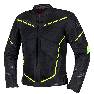Мотокуртка текстильная Ozone JET II черный/флуо желтый - магазин Motostyles