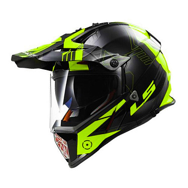 Мотошлем LS2 MX436 Pionier Trigger черный желтый - магазин Motostyles
