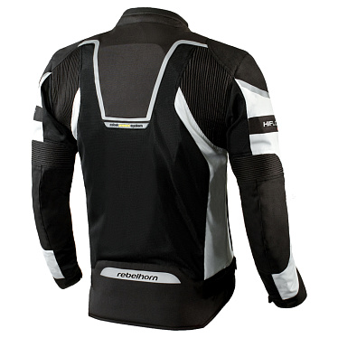 Мотокуртка текстильная Rebelhorn HiflowIII серебряный черный - магазин Motostyles