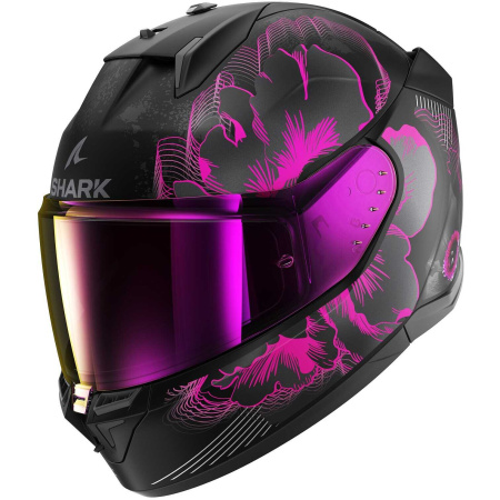 Мотошлем Shark D-Skwal 3 MAYFER MAT черный фиолетовый - магазин Motostyles