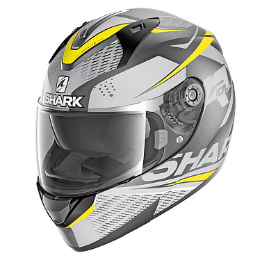 Мотошлем Shark Ridill 1.2 Stratom черный/матовый/серый/желтый - магазин Motostyles